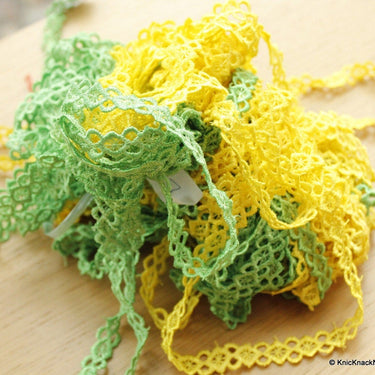 Green Embroidery Crochet (Cotton) Scallop Lace Trim 12mm Wide
